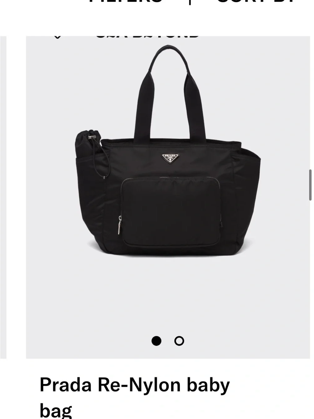 Prada Black Re-Nylon Baby Bag authentic